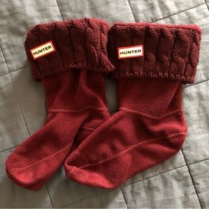 Hunter Short Boot Socks - Size Large - Burgundy